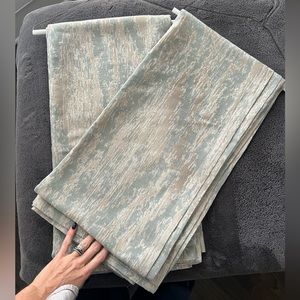 West Elm Blackout Curtains 94x47 2 solid curtains w/ a rich, abstract pattern.